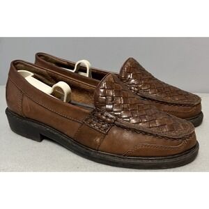 Earth Shoes Basket Weave Susie Slip On‎ Brown Loafers Sz 9